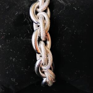 Bronzo Italia 8" Chain Bracelet Rhodium Over Bronze